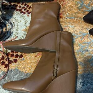 Brown Wedge Ankle Boots